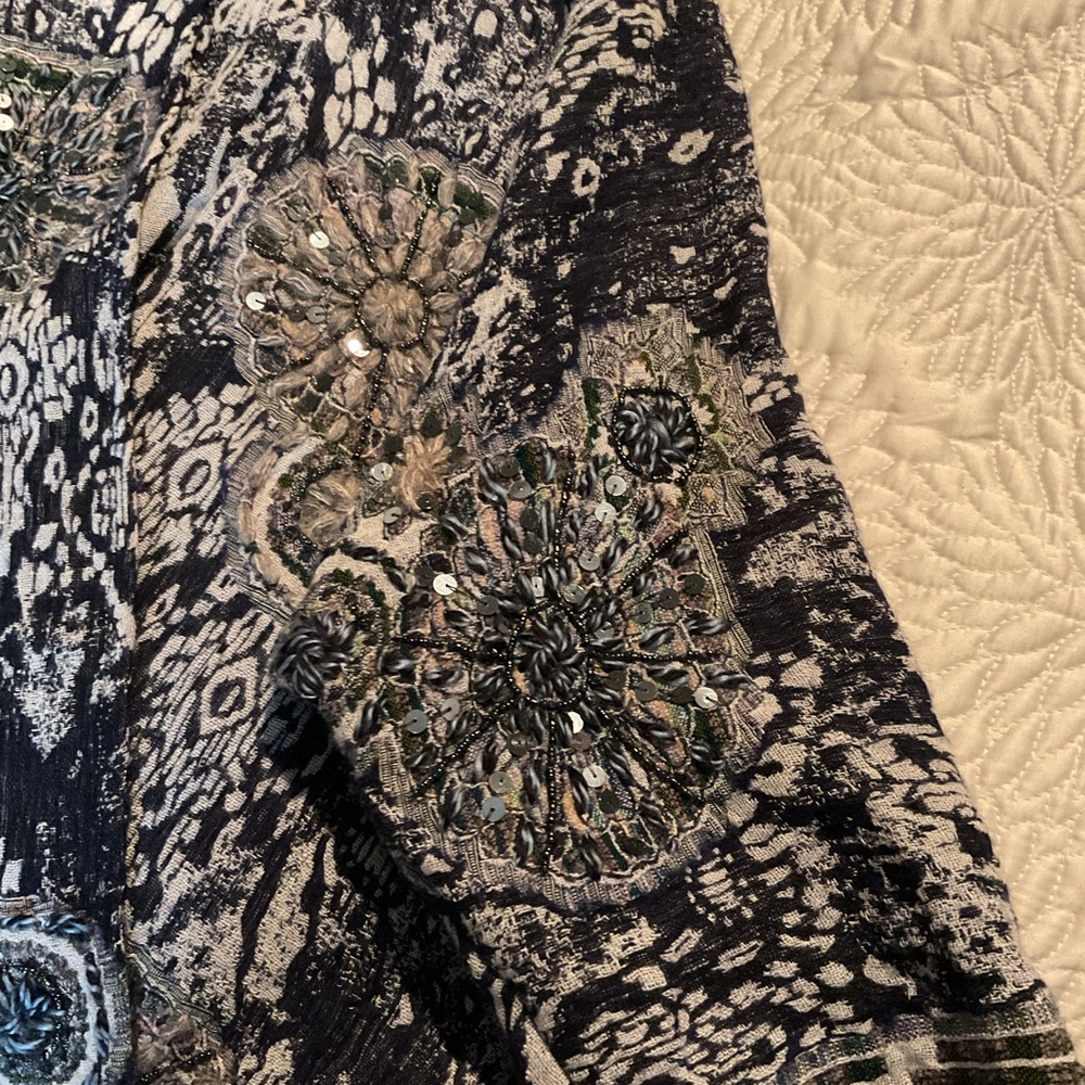 Soft Surroundings Emory Open Front Navy Cardi Top… - image 8